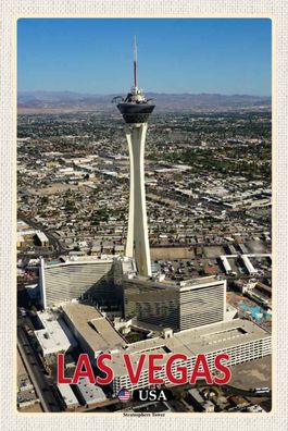 Blechschild 20x30 cm - Las Vegas USA Stratosphere Tower