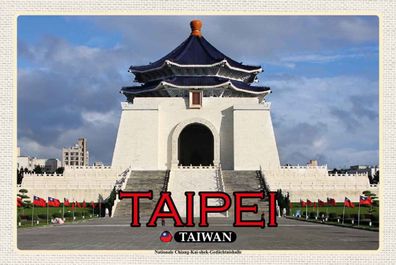 Blechschild 20x30 cm - Taipei Taiwan Nationale Chiang-Kai-shek