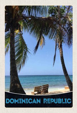 Blechschild 20x30 cm - Dominikanische Republik Strand