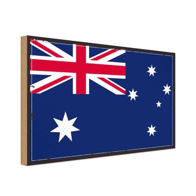 vianmo Holzschild Holzbild Wandschild 20x30 cm Australien Fahne Flagge