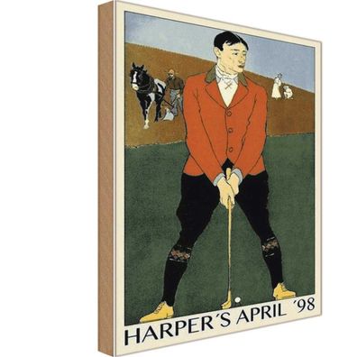 vianmo Holzschild 20x30 cm Sport Hobby Golf Harper`s April 98
