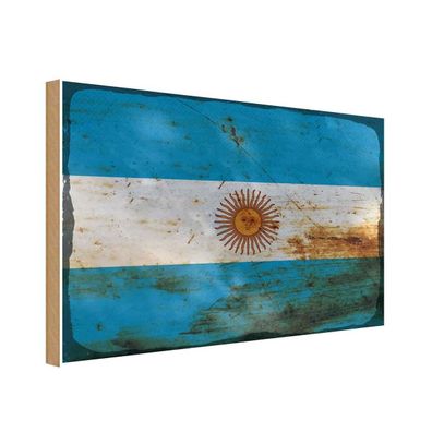 vianmo Holzschild Holzbild 20x30 cm Argentinien Fahne Flagge