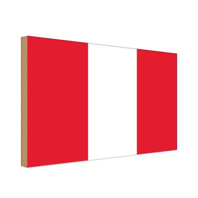 vianmo Holzschild Holzbild 20x30 cm Peru Fahne Flagge