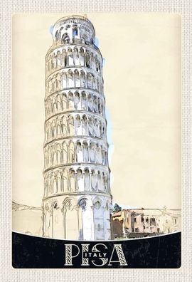 Blechschild 20x30 cm - Pisa Italien Schiefer Turm Architektur