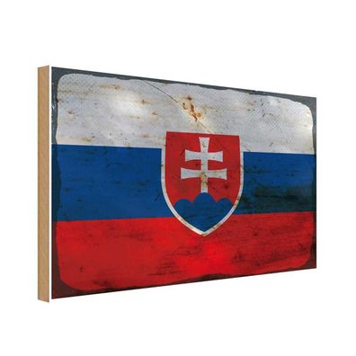 vianmo Holzschild Holzbild 20x30 cm Slowakei Fahne Flagge
