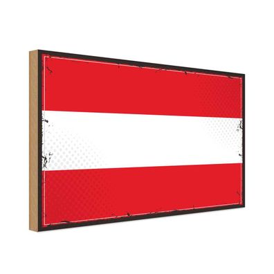vianmo Holzschild Holzbild 20x30 cm Österreich Fahne Flagge