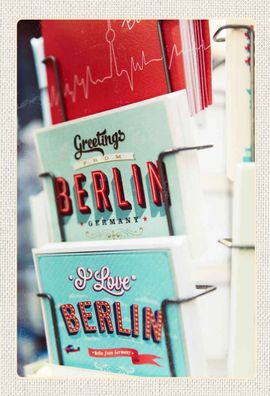 Blechschild 20x30 cm - Berlin Deutschland Postkarte