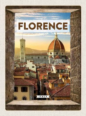 Holzschild 20x30 cm - Florence Italy Italien Toscana