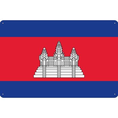 vianmo Blechschild Wandschild 18x12 cm Kambodscha Fahne Flagge