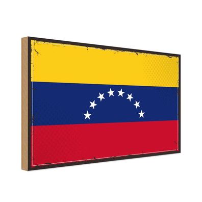 vianmo Holzschild Holzbild 20x30 cm Venezuela Fahne Flagge