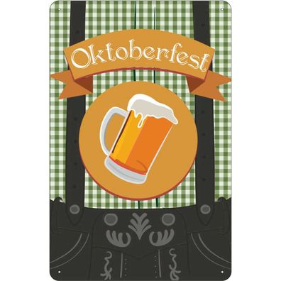 vianmo Blechschild 20x30 cm gewölbt Essen Trinken Alkohol Bier Oktoberfest