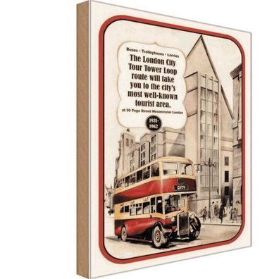 vianmo Holzschild 20x30 cm England London City Tour 1931-1962