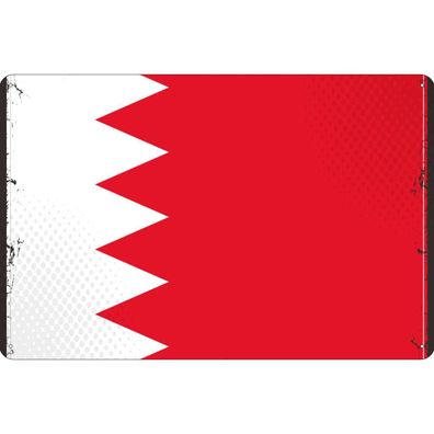 vianmo Blechschild Wandschild 18x12 cm Bahrain Fahne Flagge