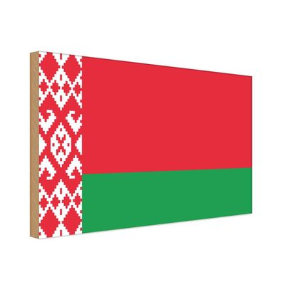 vianmo Holzschild Holzbild 20x30 cm Weißrussland Fahne Flagge