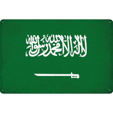 vianmo Blechschild Wandschild 20x30 cm Saudi-Arabien Fahne Flagge