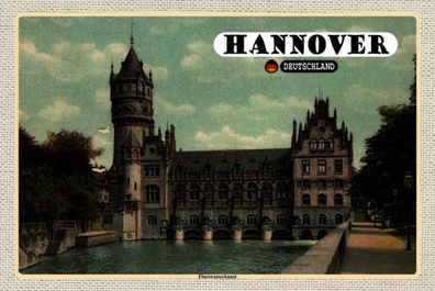 Holzschild 20x30 cm - Hannover Flusswasserkunst Schloss
