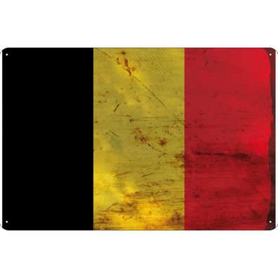 vianmo Blechschild Wandschild 20x30 cm Belgien Fahne Flagge