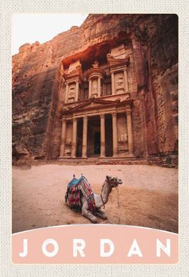 Blechschild 20x30 cm - Jordan Kamel Architektur Wüste