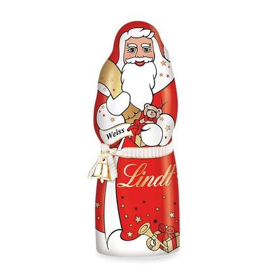 Lindt Weihnachtsmann Weiss aus weißer Schokolade mit Glöckchen 125g