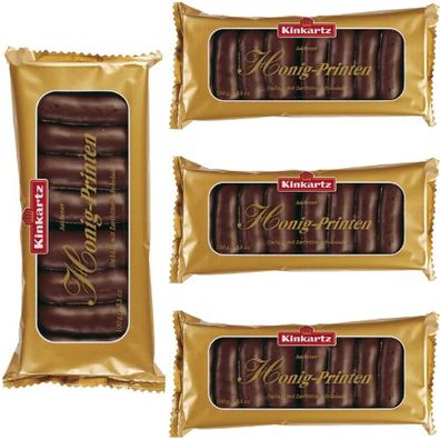 Kinkartz Aachener Honig-Printen umhüllt 28% Zartbitterschokolade 4x 100g