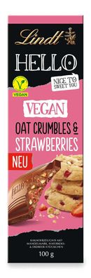 Lindt HELLO Vegan Oat Crumbles & Strawberries, 100g