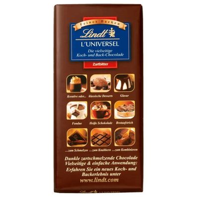 Lindt L'Universel Koch- und Back-Chocolade Zartbitter 200g