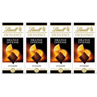 Lindt Excellence Orange Intense Feinherbe Schokolade 100g 4er Pack