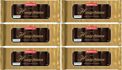 Kinkartz 6x 100gr Aachener Honig-Printen umhüllt 28% Zartbitterschokolade