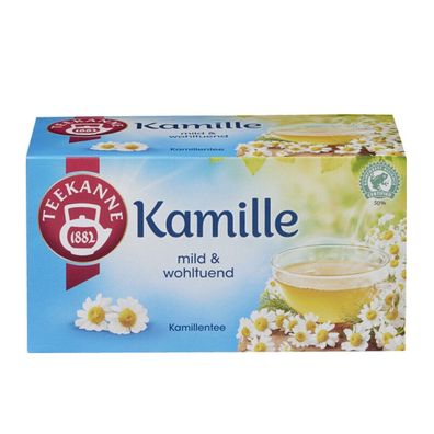 Teekanne Kamille 20 verpackte Doppelkammerbeutel Kamillentee 30g