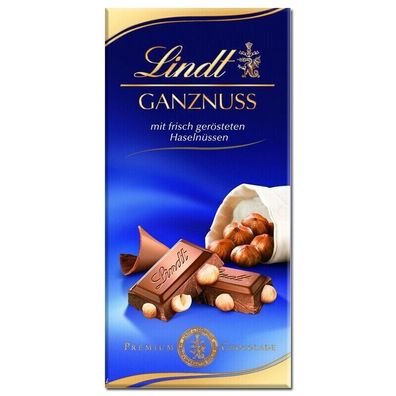 Lindt Ganznuss Schokolade 100g Tafel
