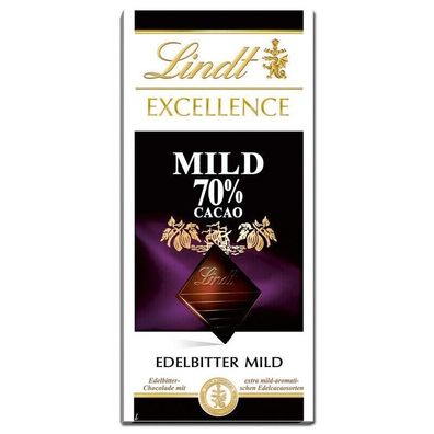 Lindt Excellence Mild 70% Cacao, Schokolade, 100g Tafel