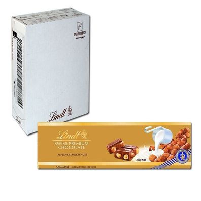 Lindt Vollmilch-Nuss-Schokolade 300g, 10 Tafeln