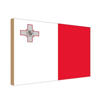 vianmo Holzschild Holzbild 20x30 cm Malta Fahne Flagge