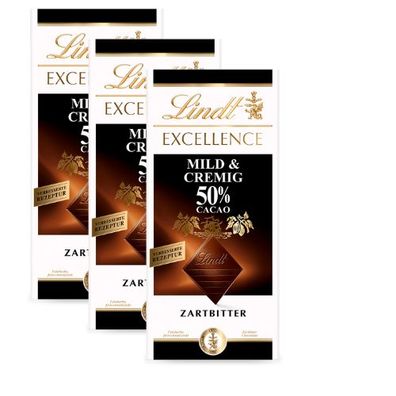 Excellence Mild & Cremig 50% - Schokolade - 3 Tafeln je 100 Gramm