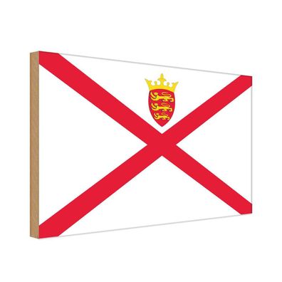 vianmo Holzschild Holzbild 20x30 cm Jersey Fahne Flagge