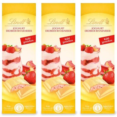 Lindt Joghurt Erdbeer-Rhabarber, weiß 3x 100g