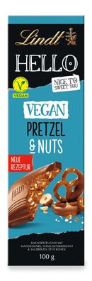Lindt HELLO Vegan Pretzel & Nuts Vegane Schokolade mit Haferdrink 100g