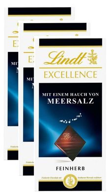 Lindt Excellence Fleur De Sel Meersalz Schokolade Feinherb - 3 Tafeln je 100g