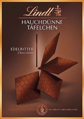 Lindt Hauchdünne Täfelchen Edelbitter | Edelbitterschokolade | Schachtel 125g