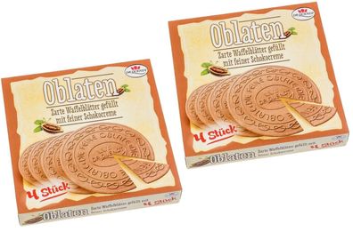 Dr. Quendt Oblaten Zarte Waffelblätter mit Schokocreme 8 Stück 2x 150g