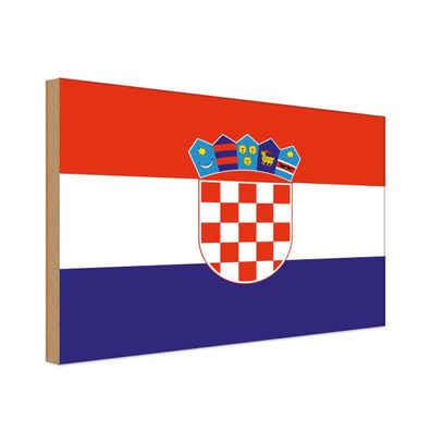 vianmo Holzschild Holzbild 18x12 cm Kroatien Fahne Flagge