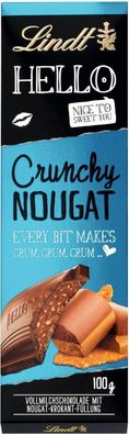 Lindt Hello Crunchy Nougat - Schokolade Nugat - 100 Gramm