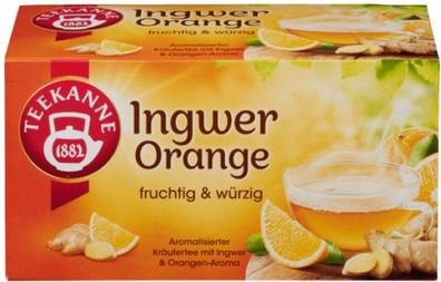 Teekanne Ingwer Orange Tee - Orangen Ingwer - Kräutertee - 18 Beutel