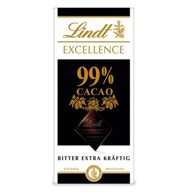 Lindt Excellence 99 Prozent Cacao Bitter extrem kräftig Tafel 50g