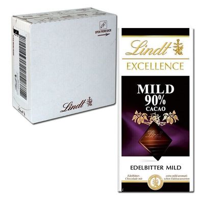 Lindt Excellence Mild 90% Cacao 100g Schokolade, 20 Tafeln