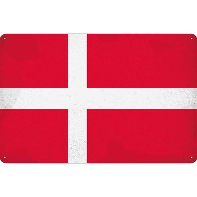 vianmo Blechschild Wandschild 20x30 cm Dänemark Fahne Flagge