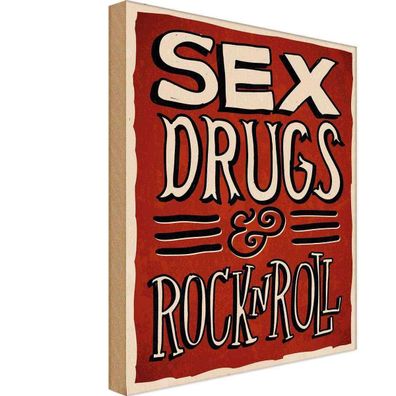 vianmo Holzschild 20x30 cm Dekoration Sex drugs Rock n Roll