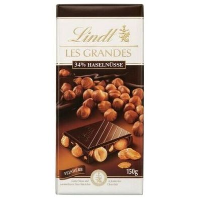 Lindt Les Grandes Feinherb 34% Haselnüsse - Schokolade - 150 Gramm