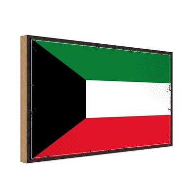 vianmo Holzschild Holzbild 20x30 cm Kuwait Fahne Flagge