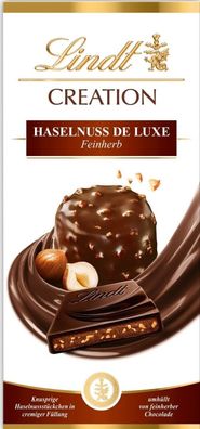 Lindt Creation Haselnuss De Luxe Feinherb mit Haselnuss Korkant Schokolade 150g